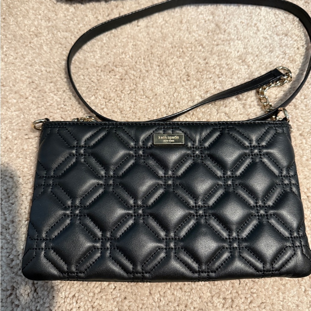 Kate Spade Black Quilted Clutch